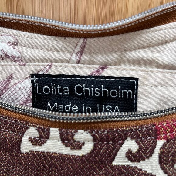 Lolita Chisholm Mandalla Tapestry & Leather Boho Bag With 4 Inner Pockets - Picture 6 of 12